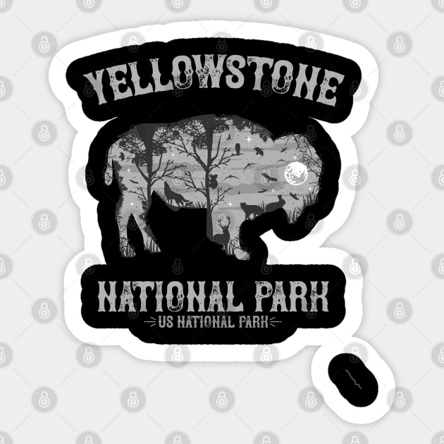 US National Parks Yosemite Animal Design Sticker by FilsonDesigns
